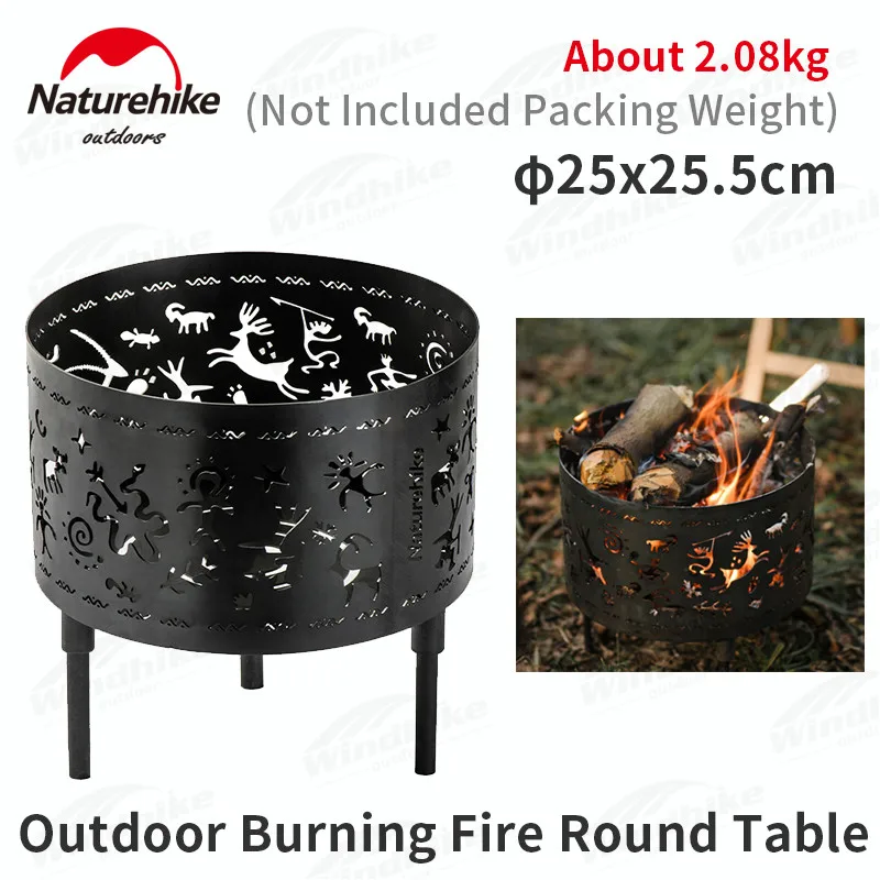 

Naturehike Outdoor Camp Firewood/Charcoal Stove Round Iron Winter Heating Fire Rack Picnic Portable Furnace Tool Accessories