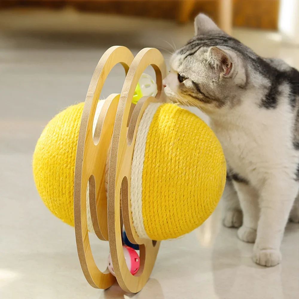 Cat Scratching Board Ball Cat Digging Fun Toys Sisal Turntable Track Play Disc Spherical Tumbler Wearable Cat Claw Grinding Toys