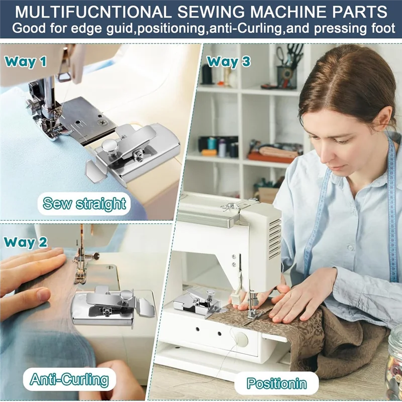 A60F-Magnetic Seam Guide, 2 Pieces Magnetic Seam Guide For Sewing Machine + 2 Pieces Bobbins + 4 Pieces Bobbin Case