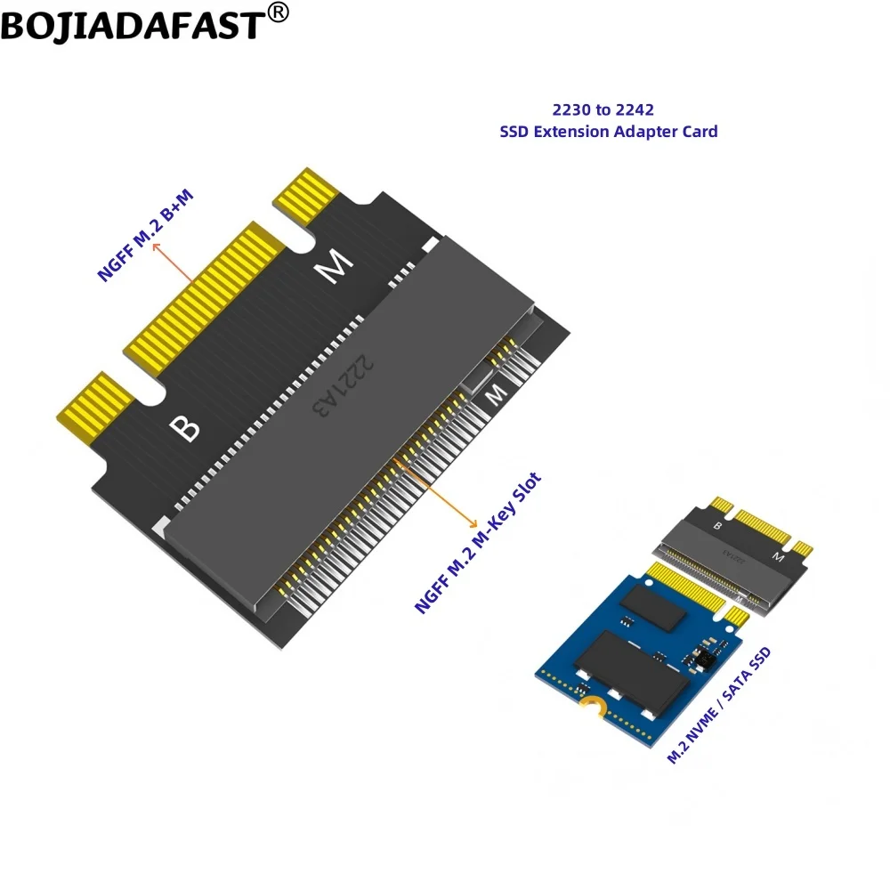 Tarjeta adaptadora NGFF M.2 Key B + M a 2230 2242 M2 key-m NVME SSD para ThinkPad X270 X280 T470 T480 L480 T580 seriales