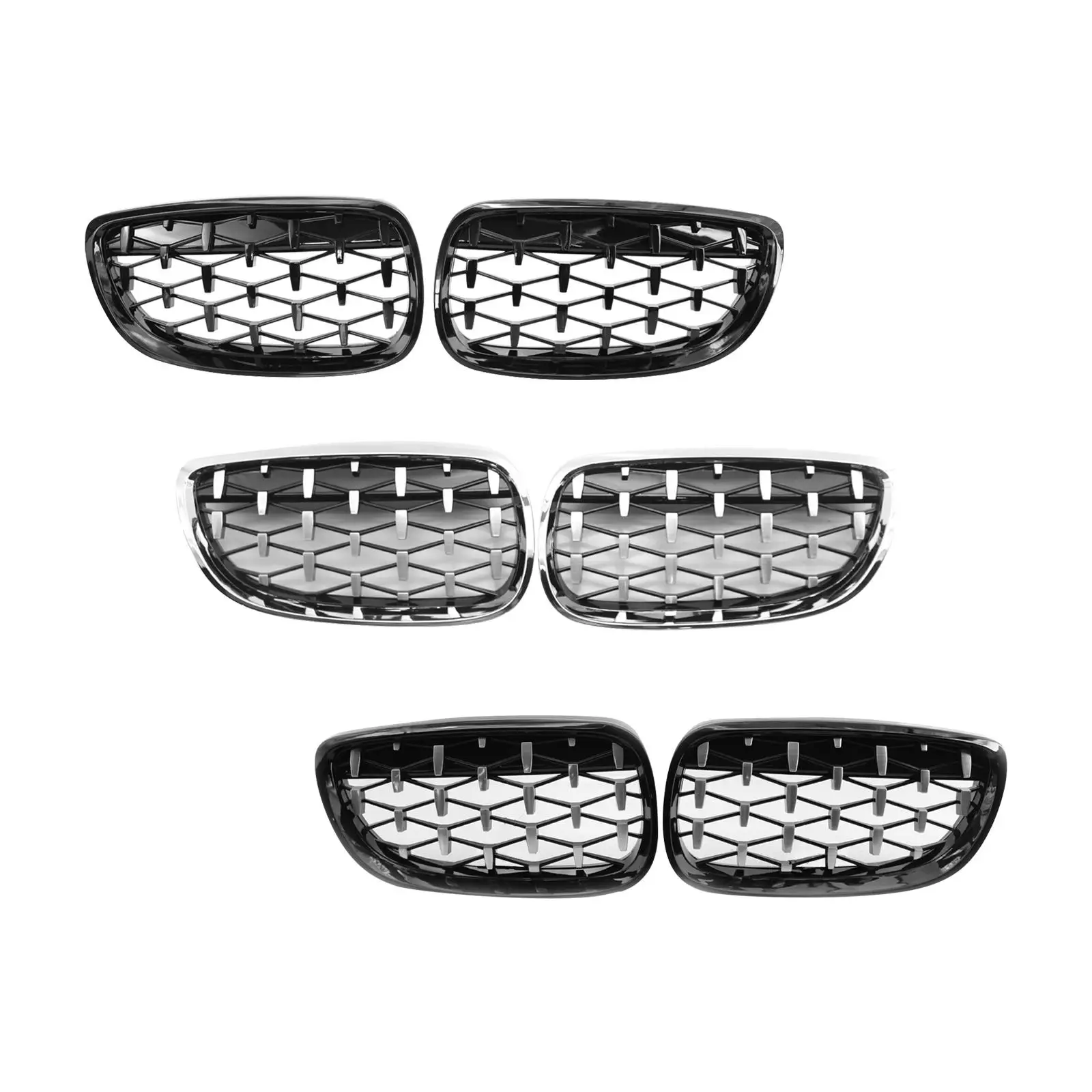 

2 Pieces Vehicle Front Kidney Grille Grill 51137157278 Left Right for BMW E92 E93 3 Series Easy Installation Replacement