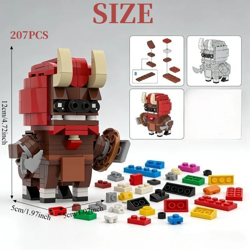 207 pièces Crimson Knight Blockhead-modèle de figurine de guerrier pour adolescents et adultes, cadeau de collection MOC