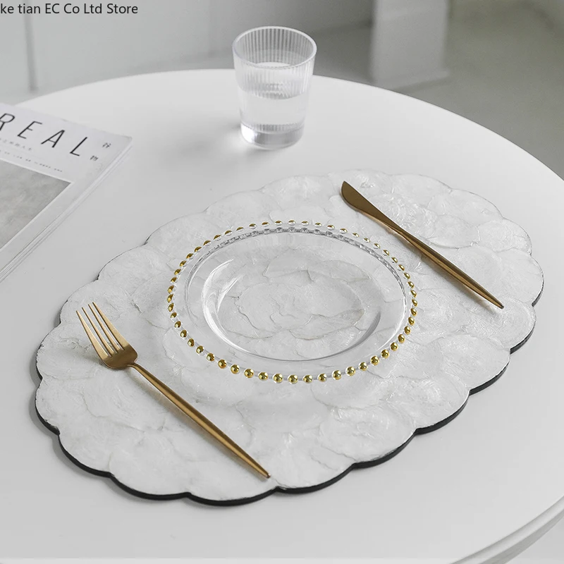 French Shell Table Mat Placement Mat Anti Scalding Placemats for Table Desktop Storage Mat Light Luxury Creative Home Decorative