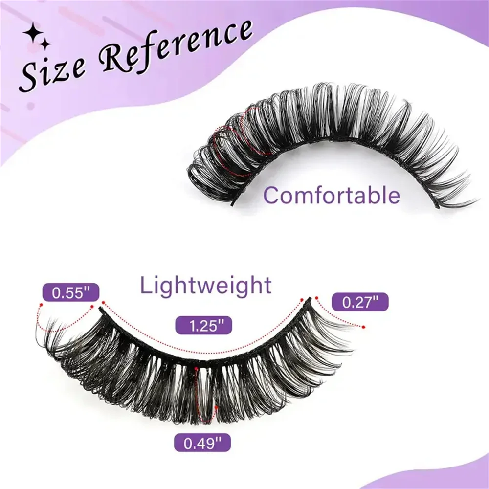 ロシア製ストライプつけまつげキット、ドラマチックなロングフォックスアイリフトデザイン、フルバーで外側のまつげを長くしてボリュームアップ、ビューティーメイクアップ用