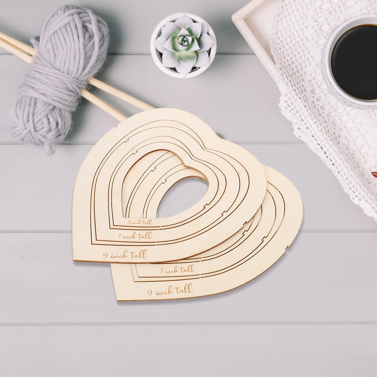 

1Set Durable Wood Heart Shaped Macrame Trimming Template Knitting Supply Creative Macrame Cutting Tool Craft Supplies