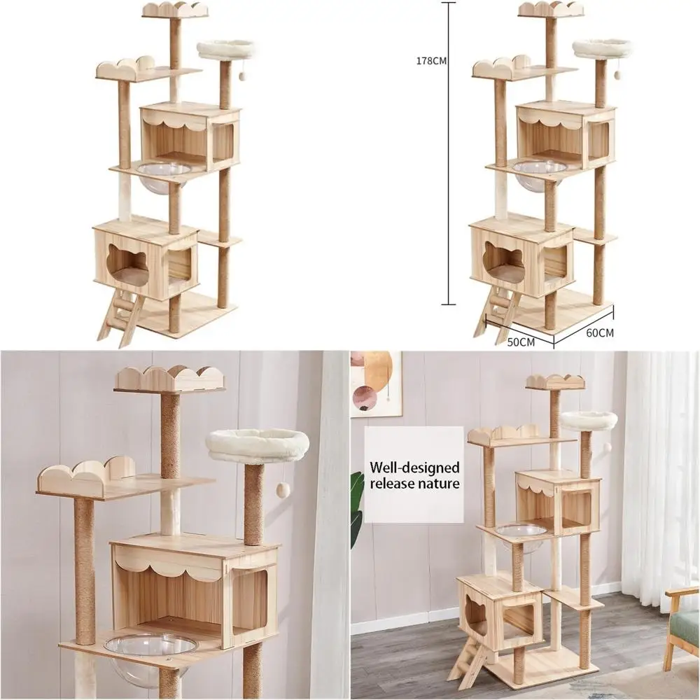 

Large Universal Cat Climbing Tower with Four Seasons Space Capsule Design Pet Nest