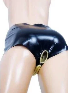 

New Latex 100% Rubber Gummi black women's shorts triangle sexy cosplay XS-XXL 0.4mm