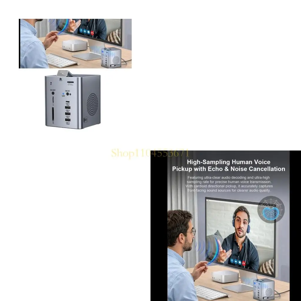 

Best Seller Laptop Hub Combines 1080P Camera Double Speakers Card Reader Fast Charging
