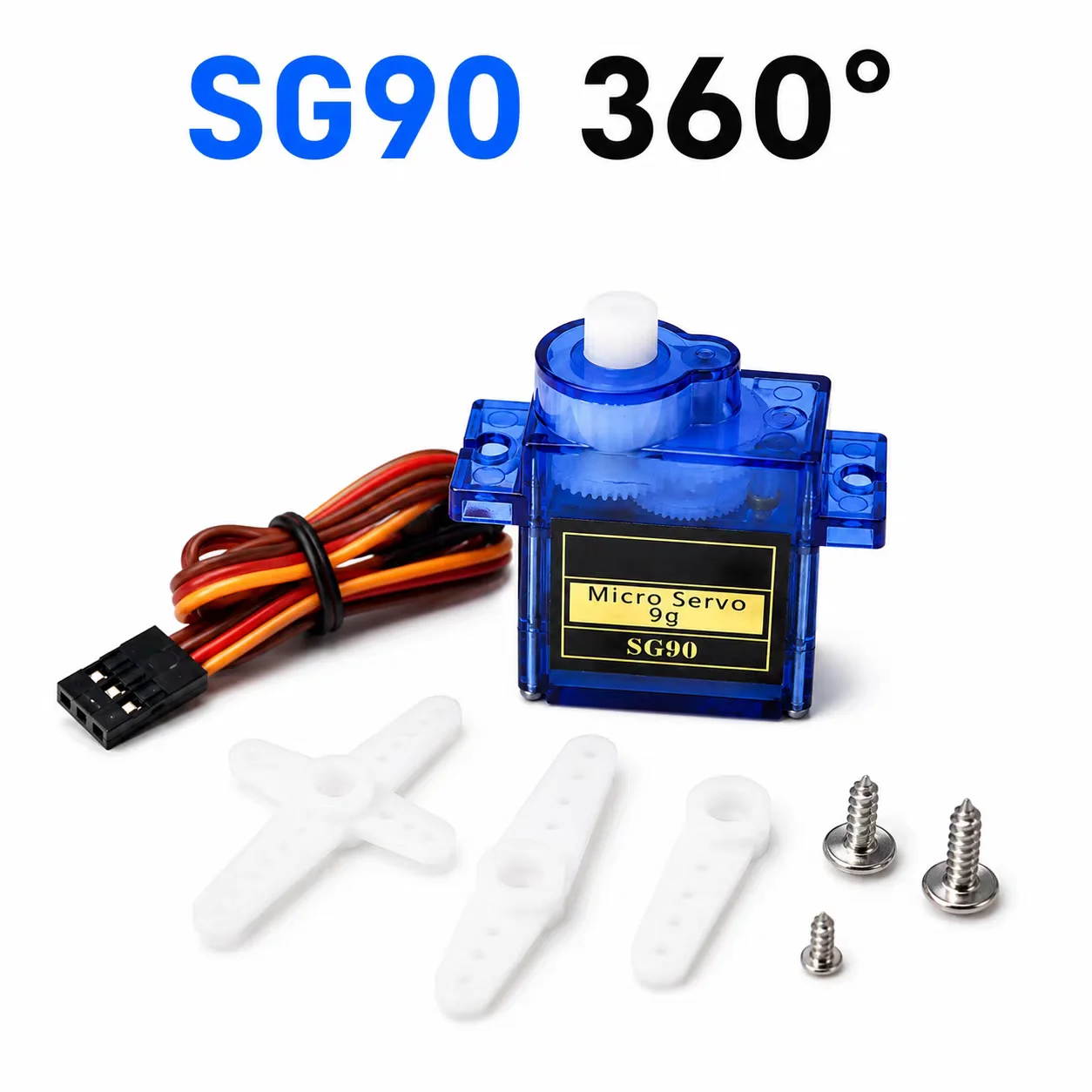 SG90 Micro Servo Motor 180 Degree 9G Gear for RC Car Toy Robot Helicopter Airplane - Control Compatible with Arduino Raspberry P