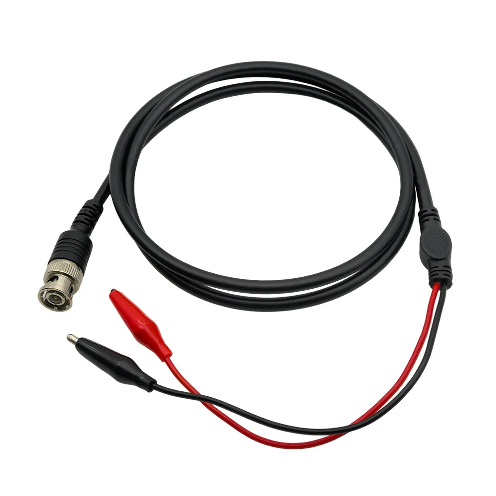 1Pcs BNC Q9 Male Plug Connector to 35mm Alligator Clips with Red Black Sheath for Oscilloscope Generator Signal Test Leads Cable