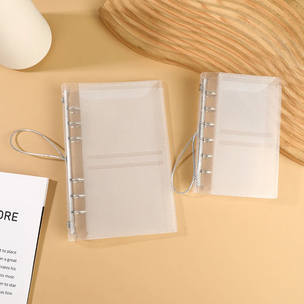 Transparent Triple Fold PP Cover For A7 M5 Loose Leaf Notebook, Mini Ring Binder Shell, DIY Photocard Album Storage Cover