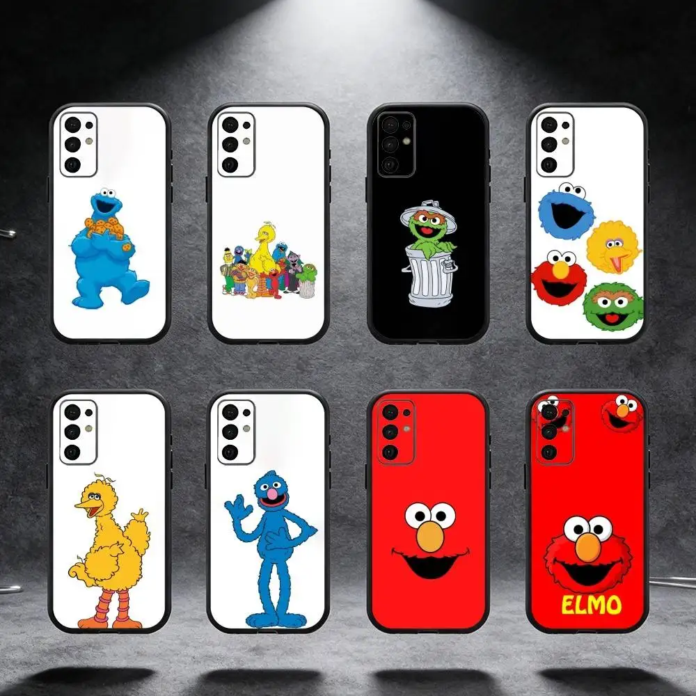 

S-Sesame S-Street C-Cookie Elmo Phone Case For Samsung S25,S24,S21,S22,S23,S30,Ultra,S20,Plus,Fe,Note,5G Black Cover