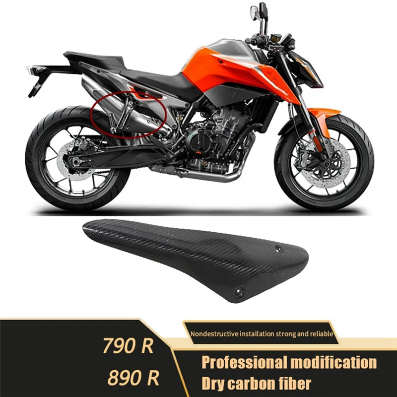 For DUKE 790 DUKE 890 890R 2020-2022 Motorcycle Real Carbon Fiber Exhaust Pipe Cover Decorator Exhaust Protective Cover