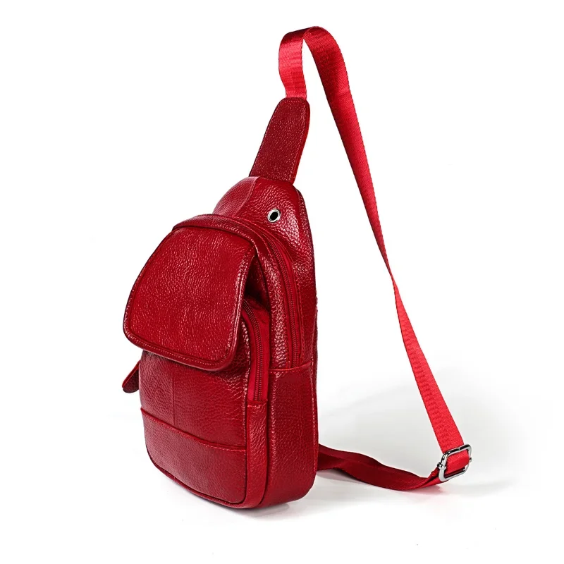 Bolsa de peito de couro chikage crossbody de grande capacidade, leve, mochila esportiva para celular, multifunções, tendência da moda