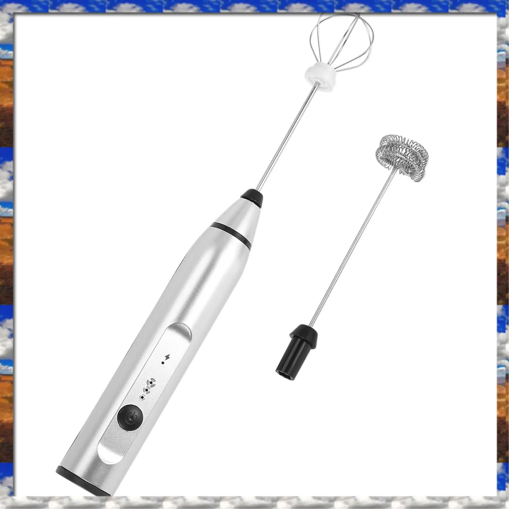 Top Sale Rechargeable Electric Milk Frother With 2 Whisks, Handheld Foam Maker For Coffee, Latte, Cappuccino, Hot Chocolate, Dur