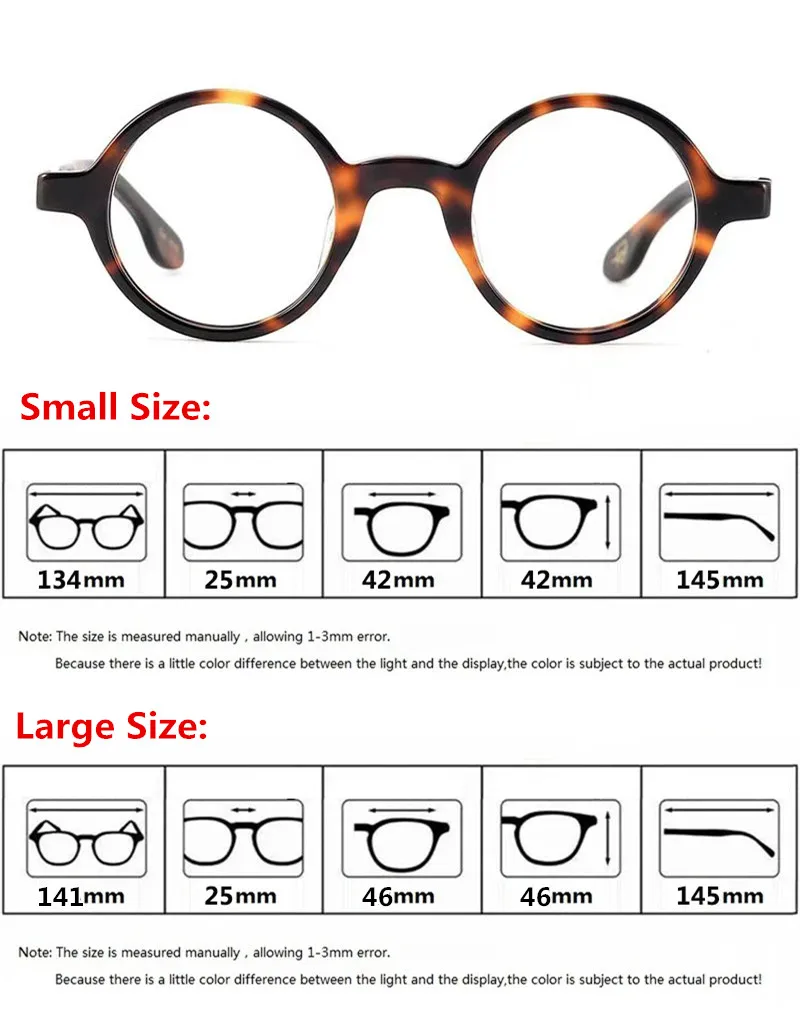 Fashion Acetate Glasses Frame Men Vintage Plate Small Face Round Eyeglasses Full Frames Women Circle Spectacles Designer Eyewear image 6