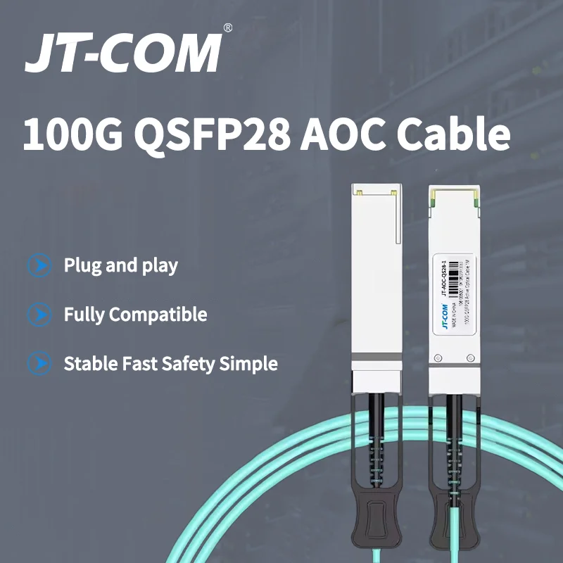 100G QSFP28 AOC Active Optical Cable 100GBASE Low Power Lightweight for Data Center Switch Server HPC NIC with Cisco Mellanox