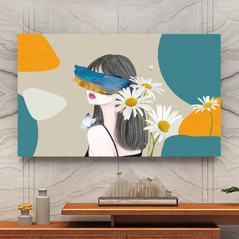 

Scandinavian Deer TV Covers for Dust Protection - Short Velvet Screen Cover for 32" 37" 50" 55" 60" 65" 70" TV Monitor