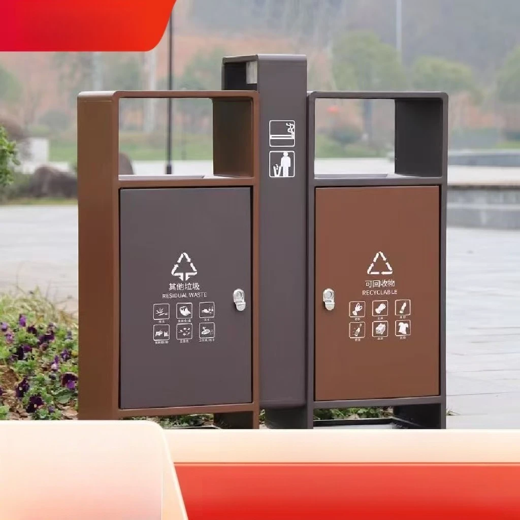 Outdoor Stainless Steel Trash Can, Large Size, Scenic Area/Municipal/Park/Residential Sanitary Classification Dustbin