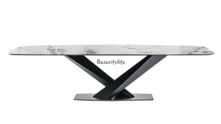 

Nordic Marble Rectangular Dining Table Small Apartment Light Luxury Modern Designer Dining Table