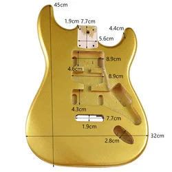 DIY Electric Guitar Body Gold Bright Single Shake, Electric Guitar Body Assembly