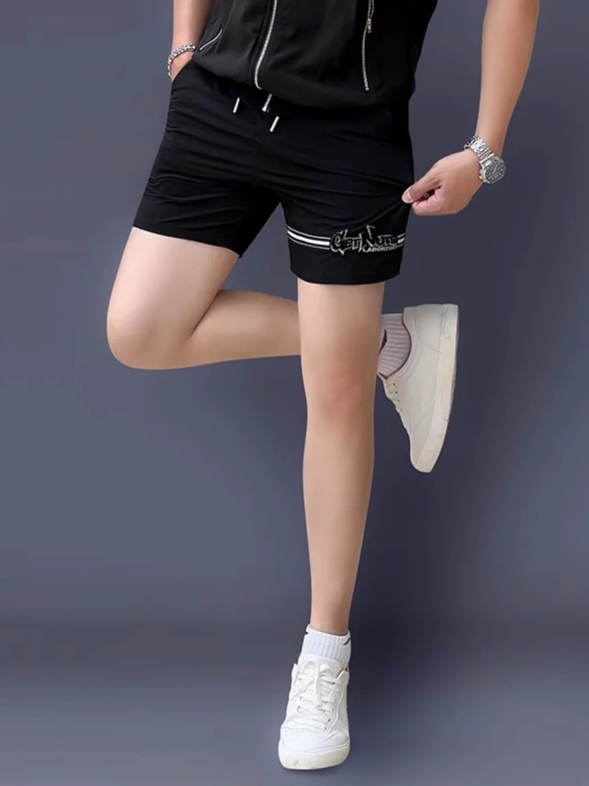 

American Sle Men's Slim Fit ort orts Beach Pants f Length Thin Fabric Summer Casual Wear Qui Dry Youth Active Sle