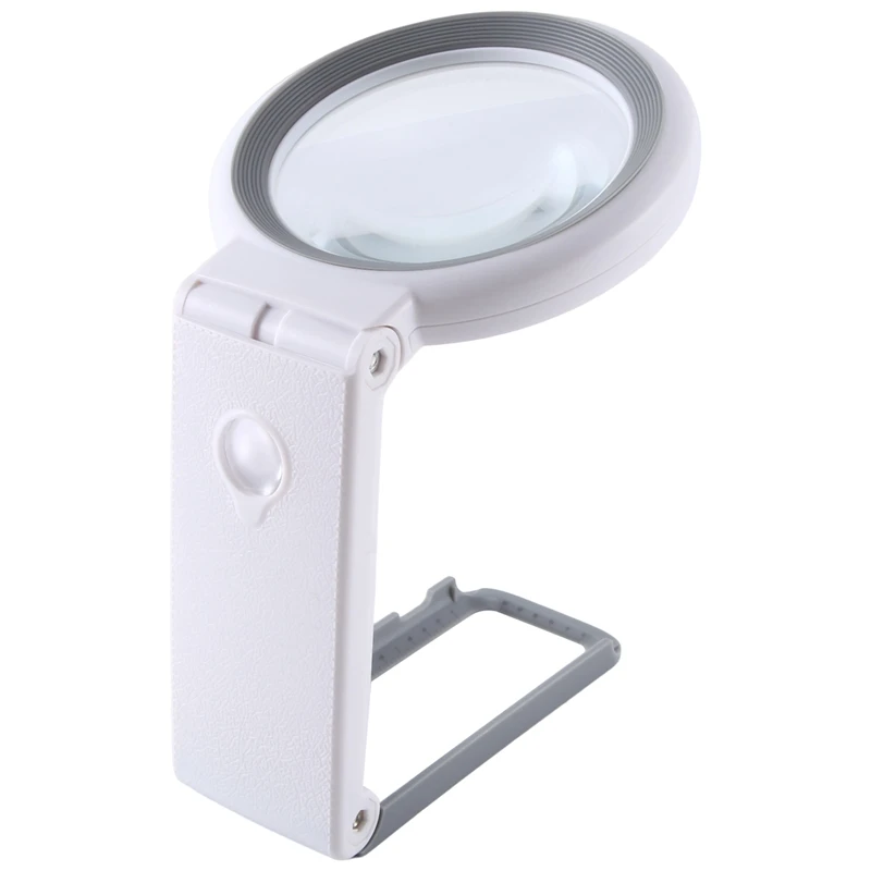 

Enjoy New Magnifying Glass With Light And Stand, 30 X 10 X Foldable Reading Magnifier With 18 LED Light, For Seniors, Jewellers