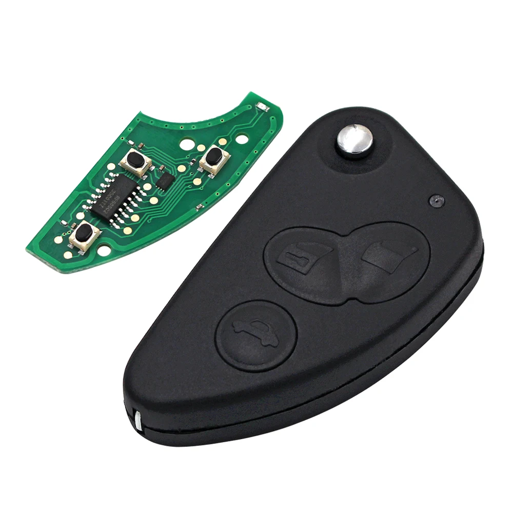 Ecusells 2/3 Button Flip Remote Car Key Combo Fob 433MHZ ID48 Chip for Alfa Romeo 147 156 166 GT with Uncut SIP22 Blade