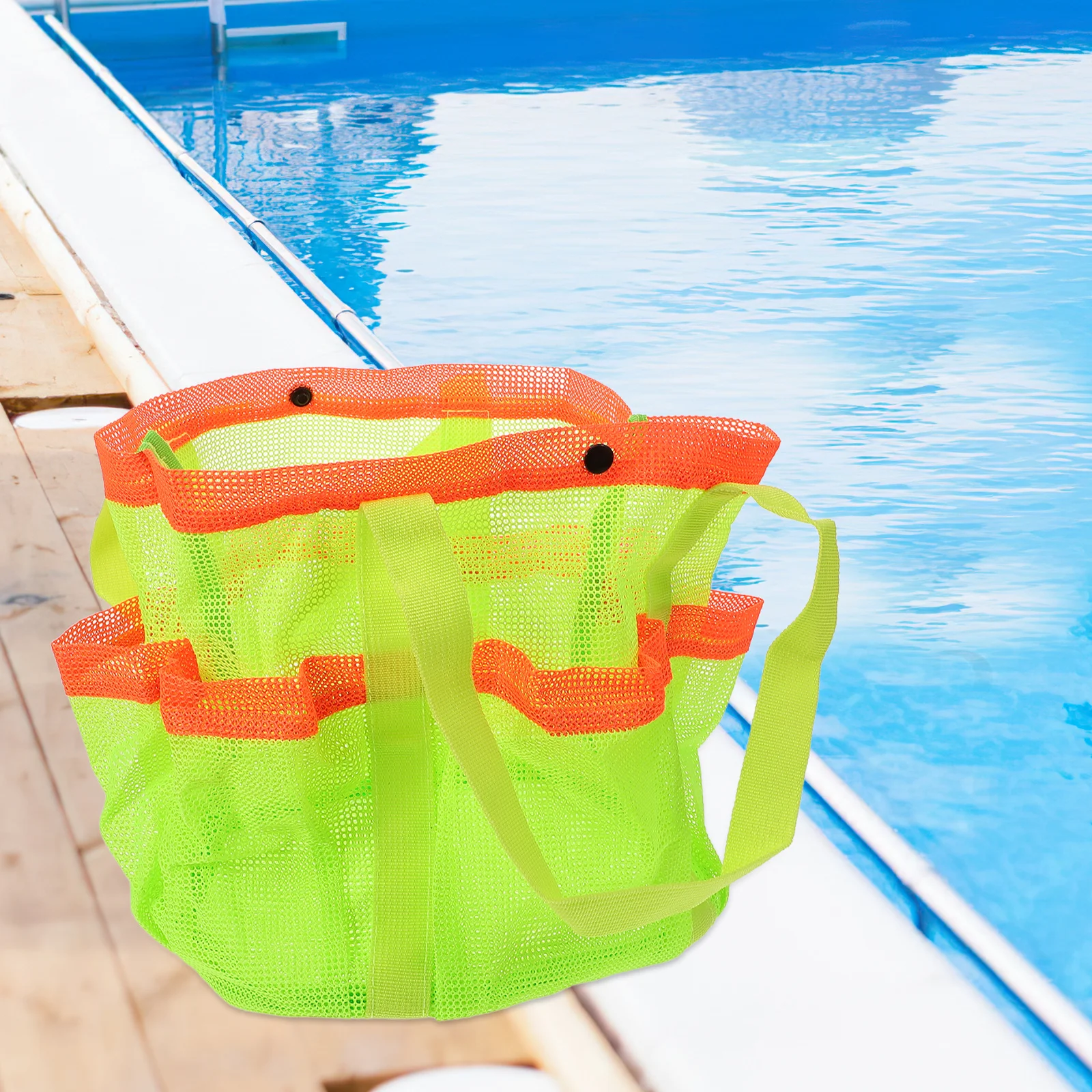 

TOGEVAL Beach Bag Travel Tote for Pool Swimming Camping Gym Sand Mesh Backpack Polyester Towel Container Toiletry