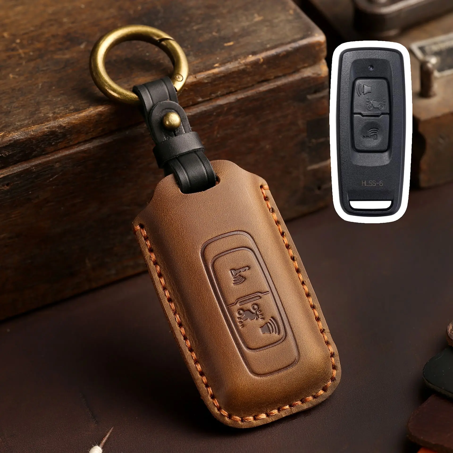 Leather Car Key Case Cover for Honda PCX160 VISION SH350 160 PCX 125 Switch 150 ADV Wrench 350 Remote Keychain Protector Shell