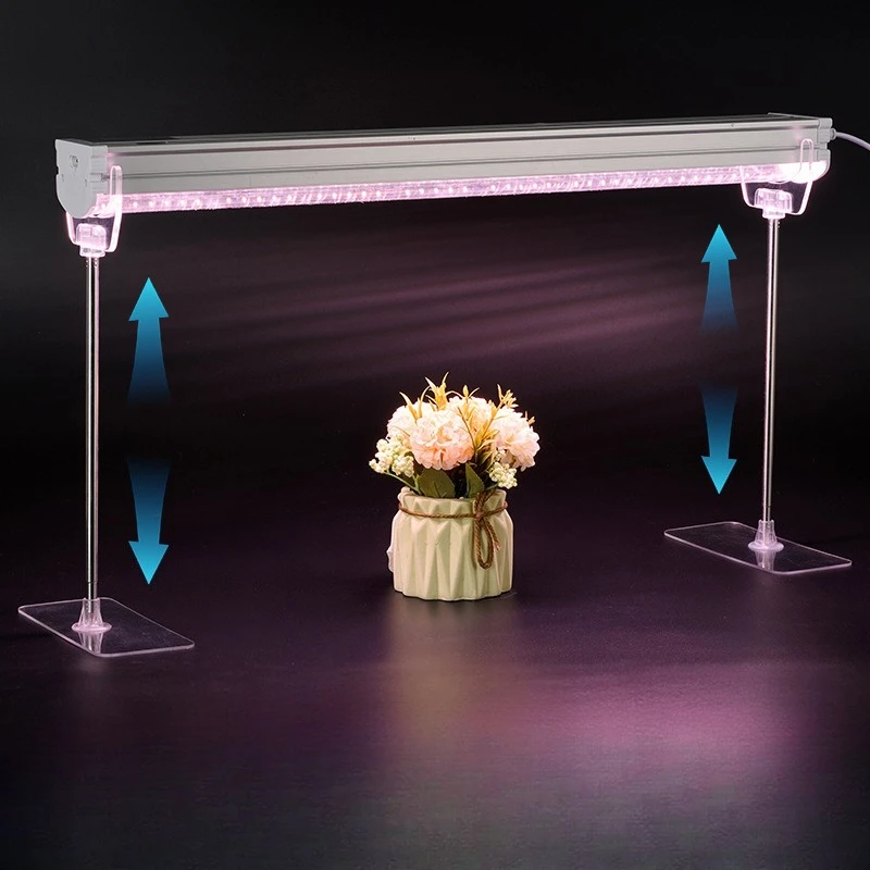 T8 T20 Plant Lamp Tube Vertical Bracket Plant Growth Fill Light Adjustable Acrylic Lamp Holder Stainless Steel PC