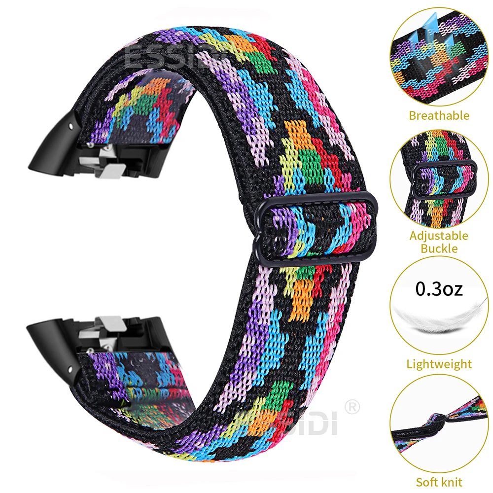 Essidi New Elastic Nylon Strap For Honor Band 6 Women Men Soft Wrist Watch Band Loop For Huawei Band 6 6 Pro Clasp