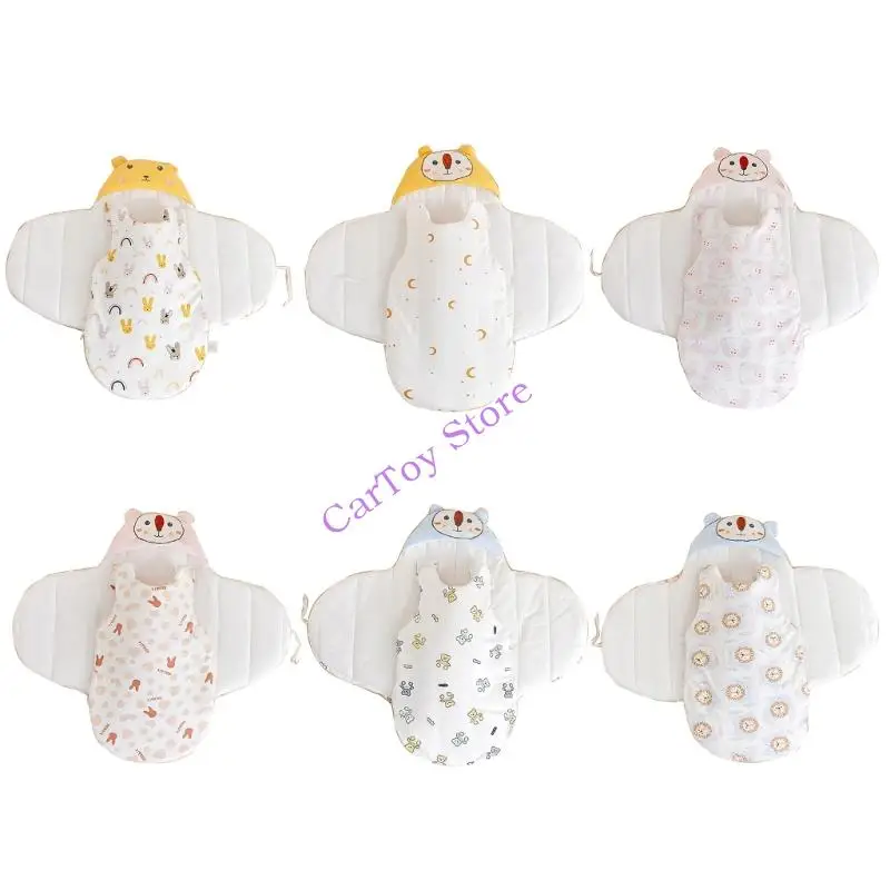

634F Comfortable Baby Wrap Blanket Butterfly Quilted Cotton Swaddles Blanket