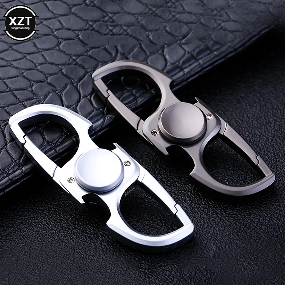 New Creative Fingertip Gyro Key Chain Quality Alloy Multifunctional Bottle Opener Knife Key Ring Men Waist Hanging Car Keychains