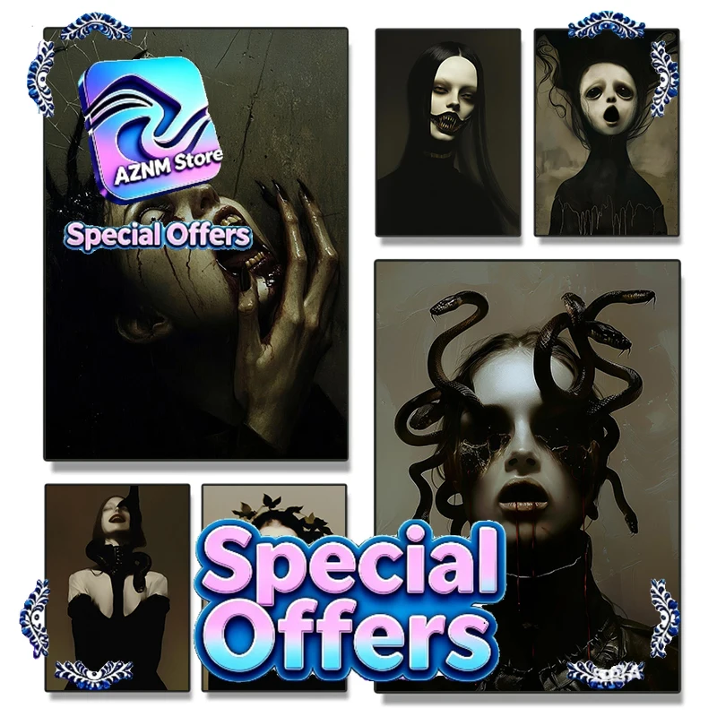 Death Knight Skeleton Monster Shadow Reaper Satan Posters Thriller Death Smile Canvas Paintings Wall Pictures Escape Room Dec