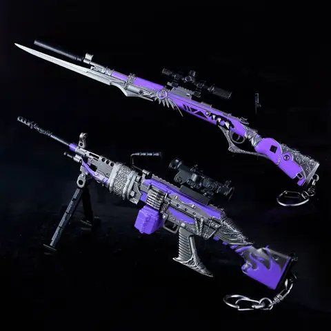 26cm CS Game Decoration Toy Accessories Zinc Alloy 98k M249 Mini Metal Model Keychain Children's Christmas Gifts Toy HG285