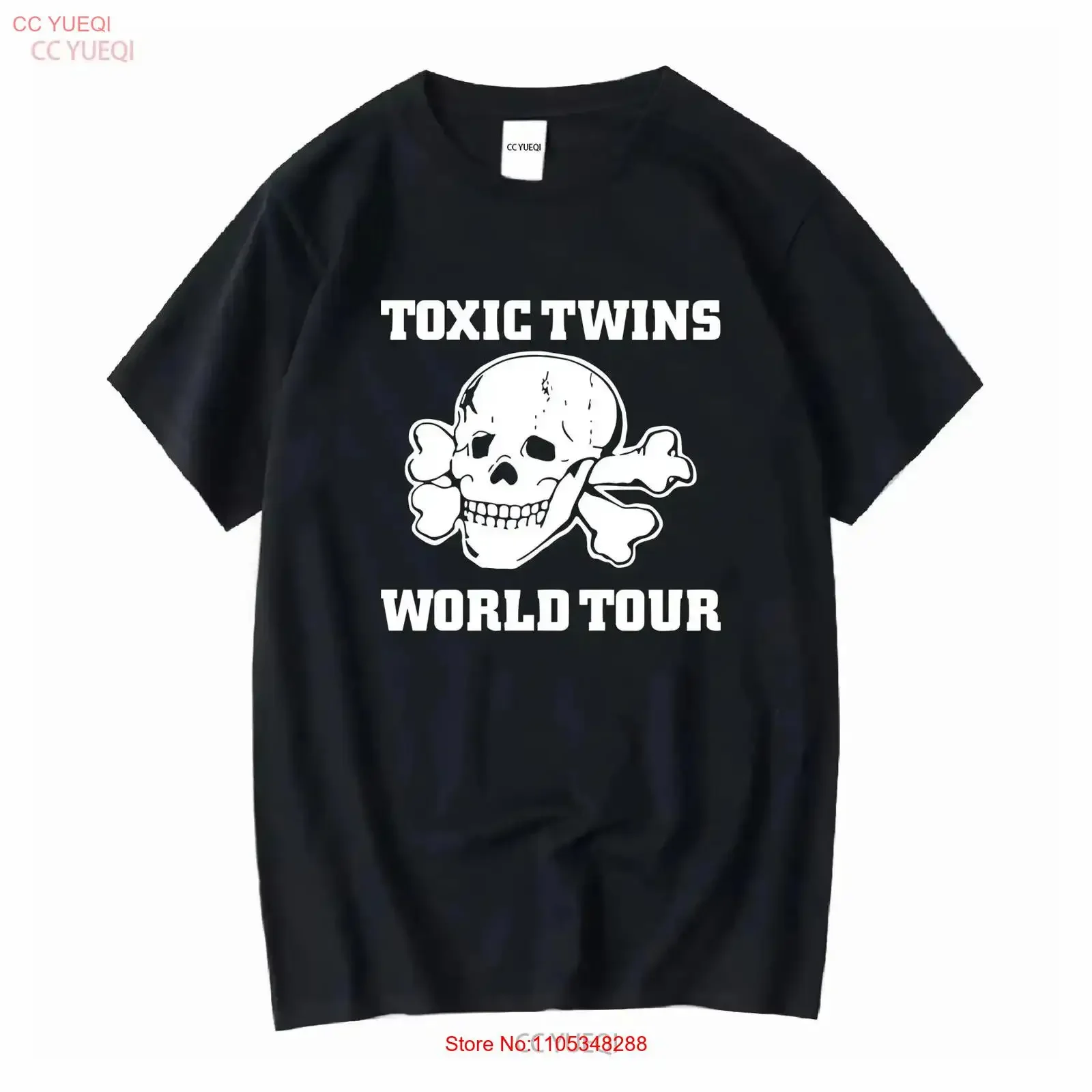 VINTAGE FEEL Toxic Twins Merch Faded Grey Color Rock Band T Shirt 102023GG Washed streetwear Casual fashion Breathable vintage
