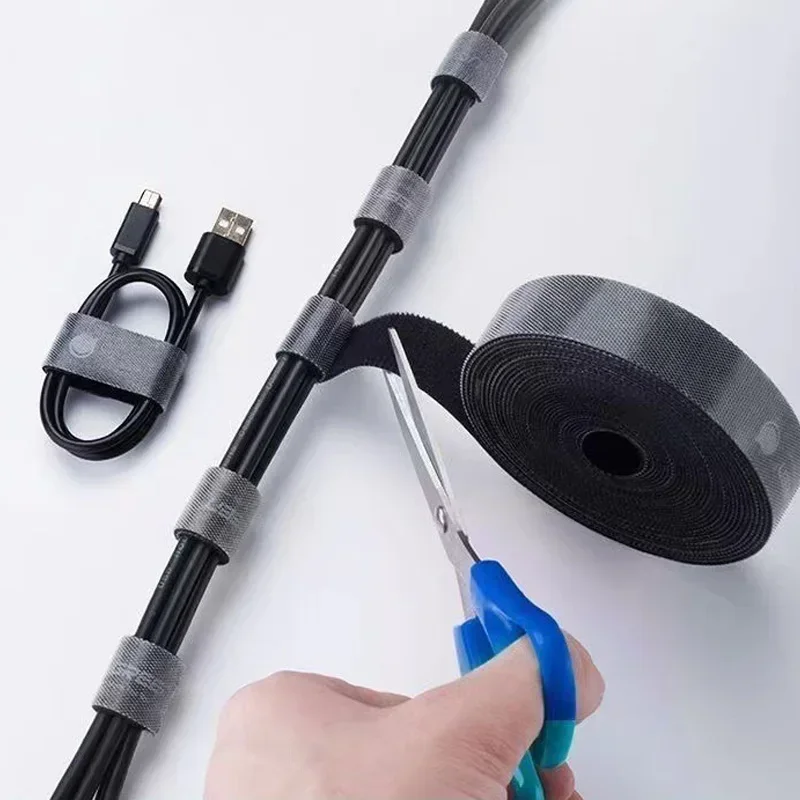Reusable Fastening Tape Cable Ties Data Wire Management Wire Tools Removable Multifunctional Self-adhesive Ties Storage Tools