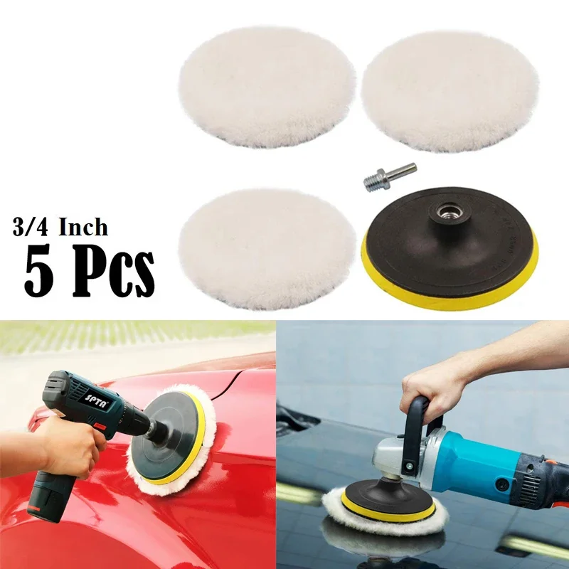 5Pcs Polishing Kit For Polisher 3/4/6/5 Inch Polishing Pad Car Waxing Sponge Disk Wool Wheel Auto Paint Care Polisher Discs