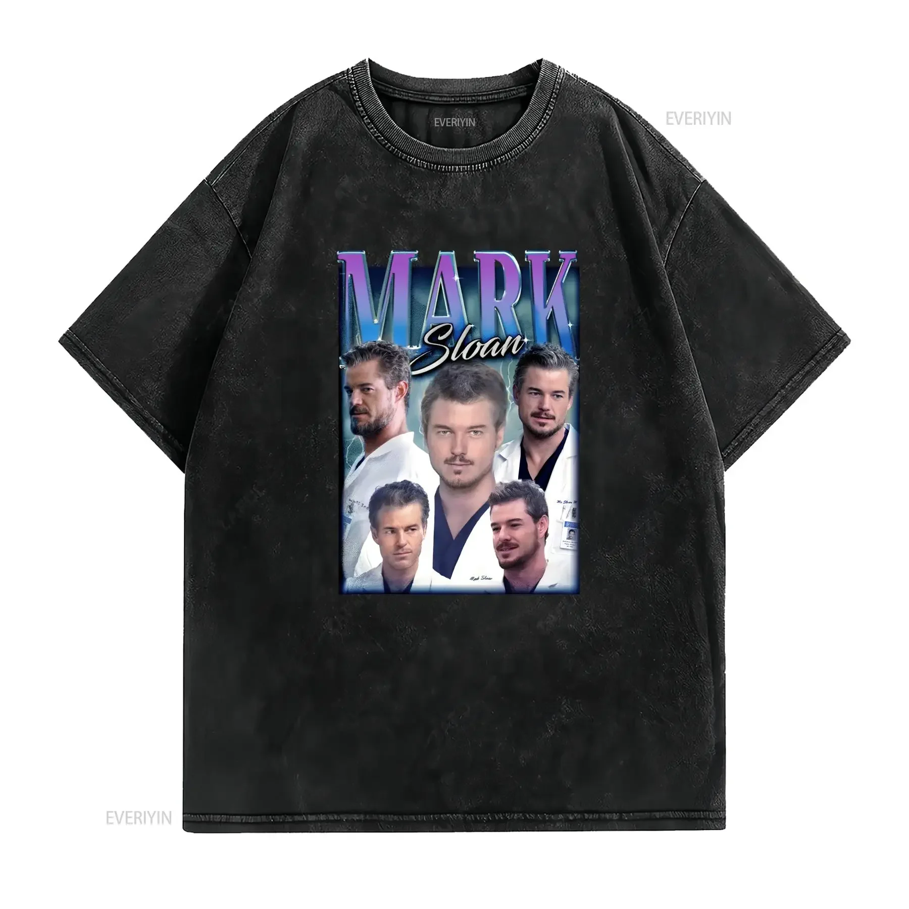 Mark Sloan T Shirt sweaT hoodie merch greys anatomy vintage Washed Versatile Soft Stretched Top For Everyday Wear Breathable
