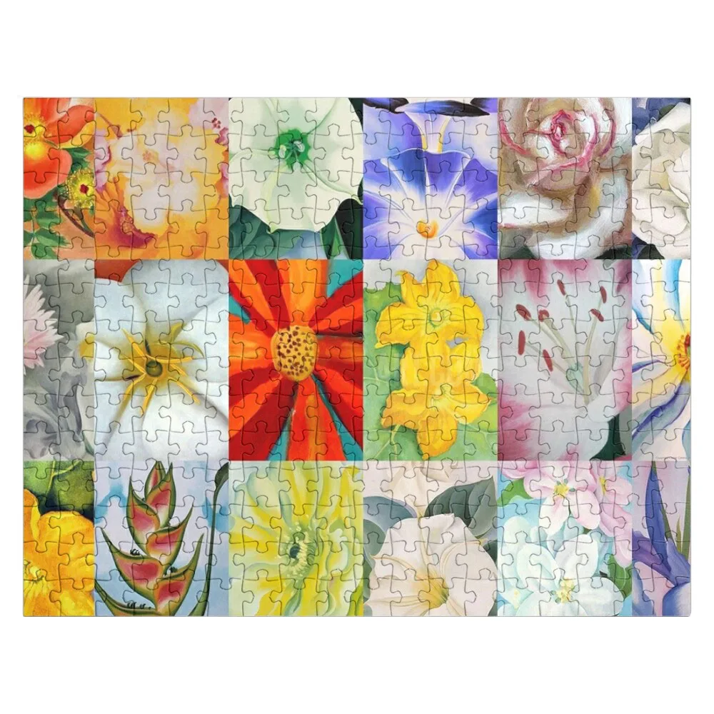 

Georgia O'Keeffe Flowers Jigsaw Puzzle Personalize Puzzle Custom Kids Toy Wood Name Puzzle Wood Photo Personalized