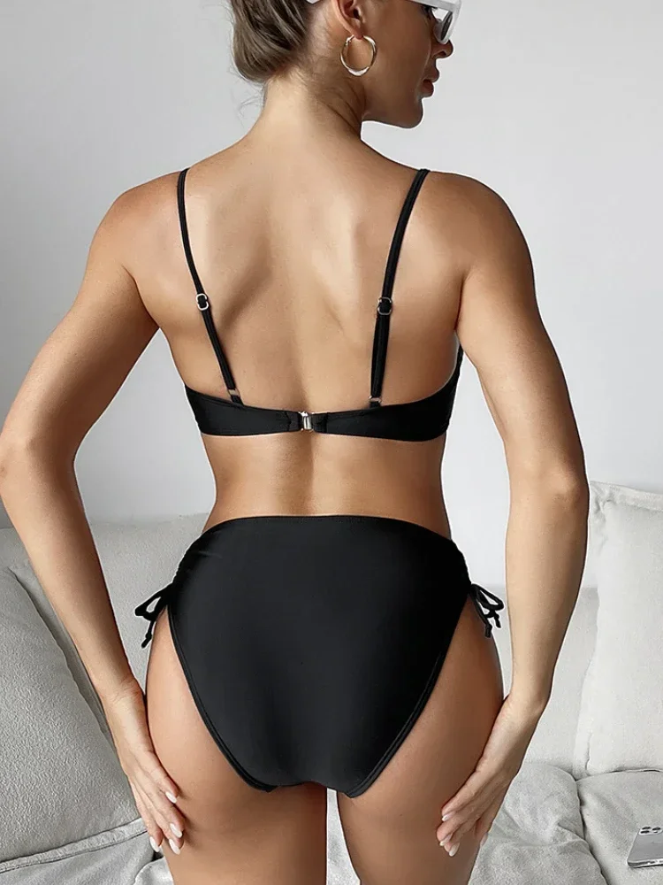2024 sexy preto maiô de uma peça cortar bandagem trikini natação maiô monokini push up banho brasileiro feminino bodysuit