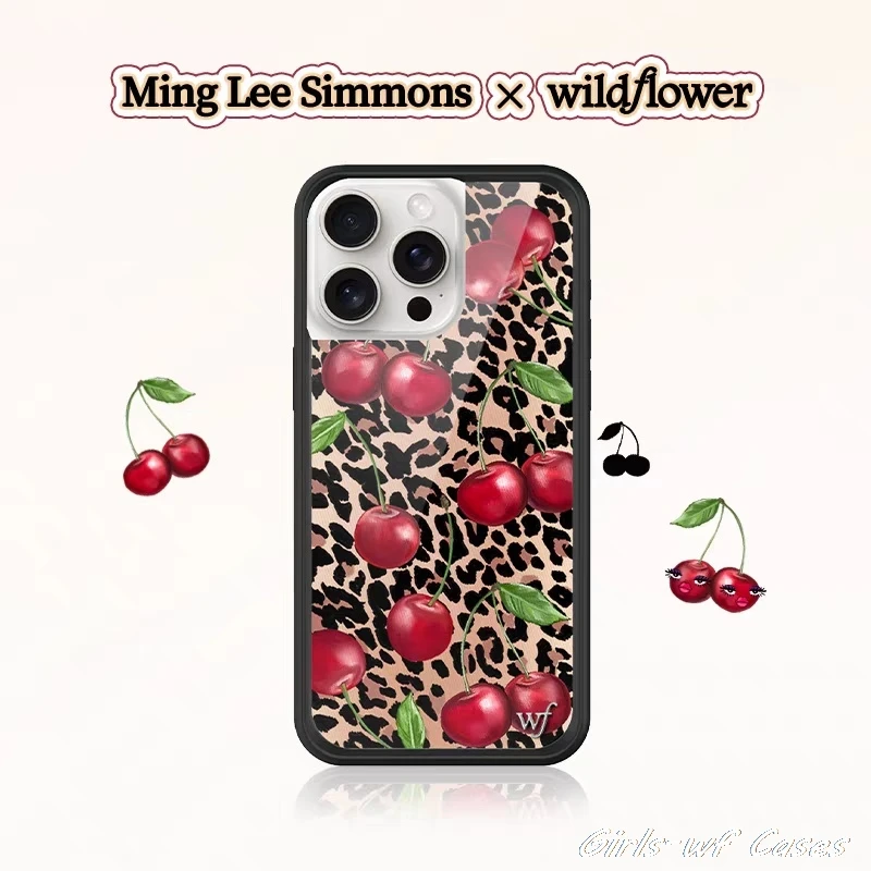 Funda de teléfono Wildflower Girls Ming Lee Simmons para iPhone 12 13 14 15 16 17 Pro Max Plus Air 16Pro wf Funda de cereza de leopardo