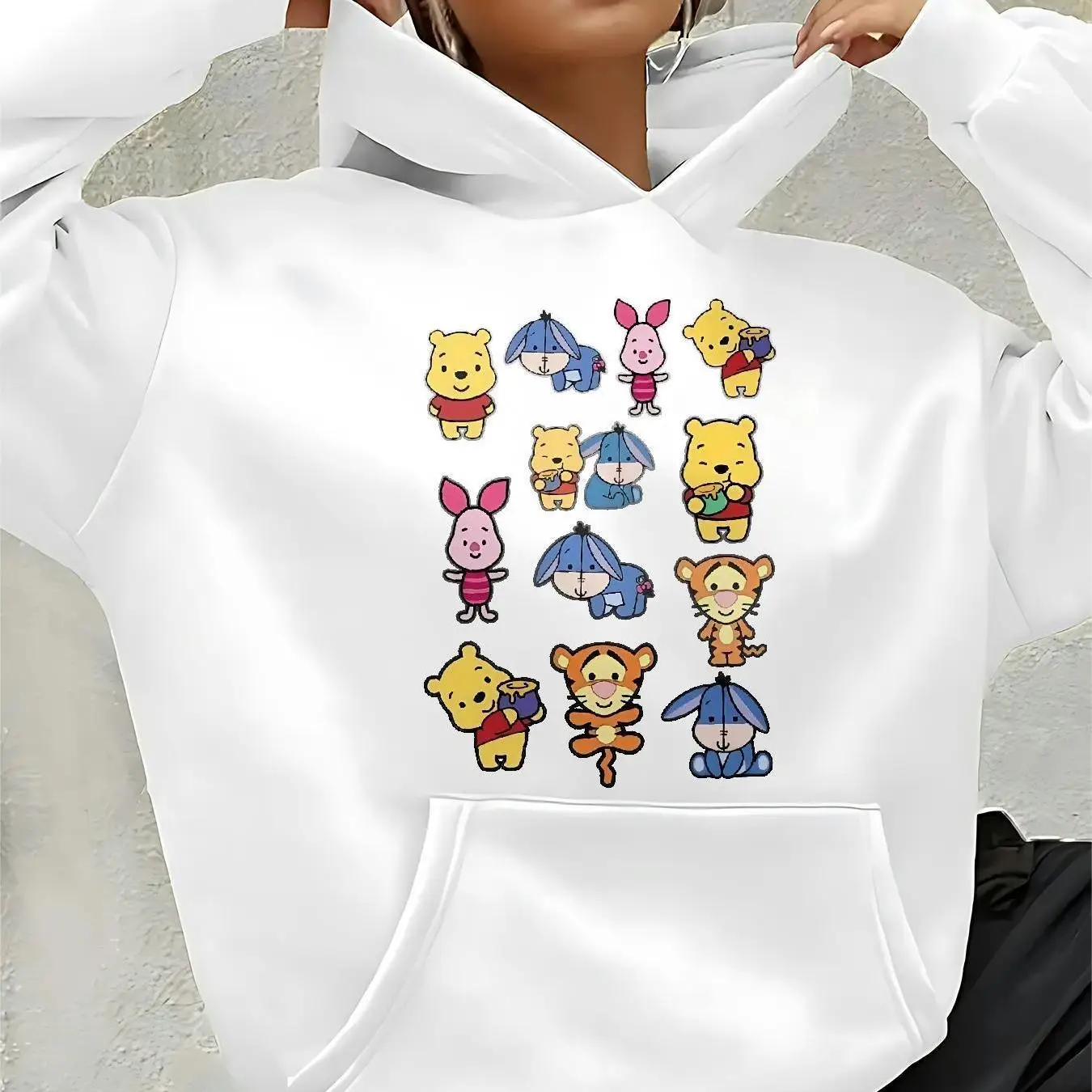 

Disney Winnie The Pooh Hoodies Fashion Oversized Unisex Hoodies Sweatshirts Autumn and Winter Fleece Casual Versatile Streetwear