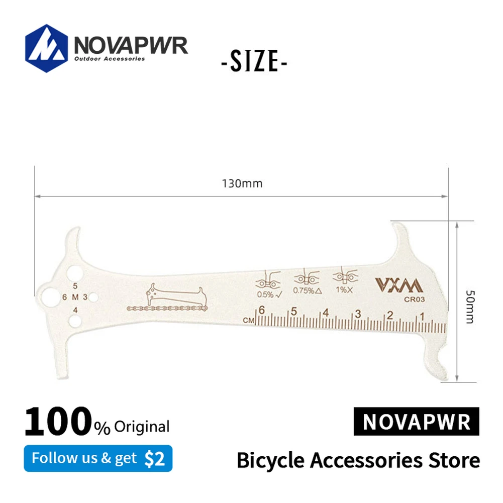 

MTB Bike Chain Wear Indicator Ruler Bicycle Chains Gauge Measurement Checker Cycling Repair Tool Caliper Bike Cycling Parts