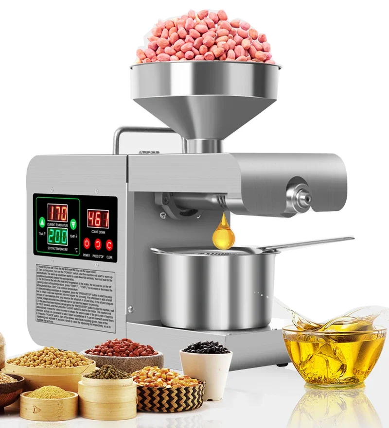 

X8S Oil Presser Intelligent Stainless Steel 220V/110V Automatic Hot And Cold Oil Press For Peanut And Sesame Oil Press Machine