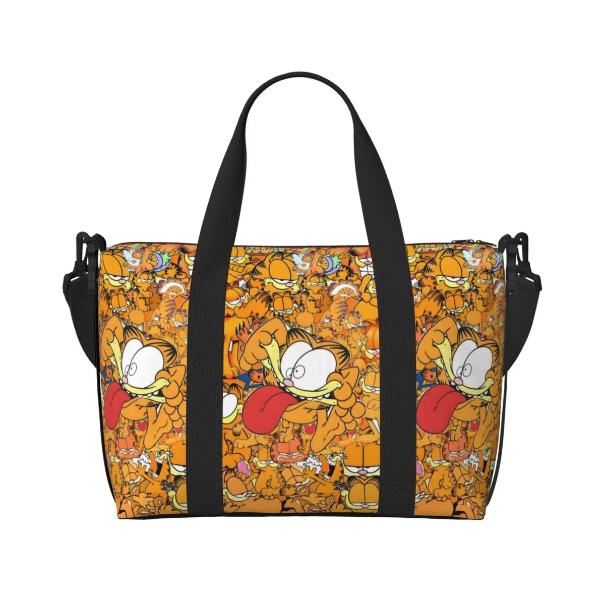 

Изготовленная на заказ большая сумка G-Garfielded для женщин, большая вместимость, милый кот, спортивные пляжные дорожные сумки