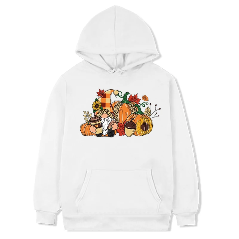 Thanksgiving Sweatshirt Kabouter Shirt Pompoen Hoodie Schattige Thanksgiving Top Happy Thanksgiving Sweatshirt Fall M