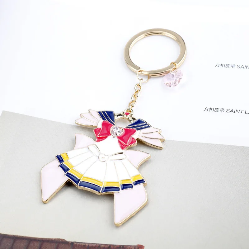 Beautiful Girl Warrior Cartoon Transformation into Water Ice Moon Logo Pendant Alloy Manga Exhibition COS Accessories Keychain