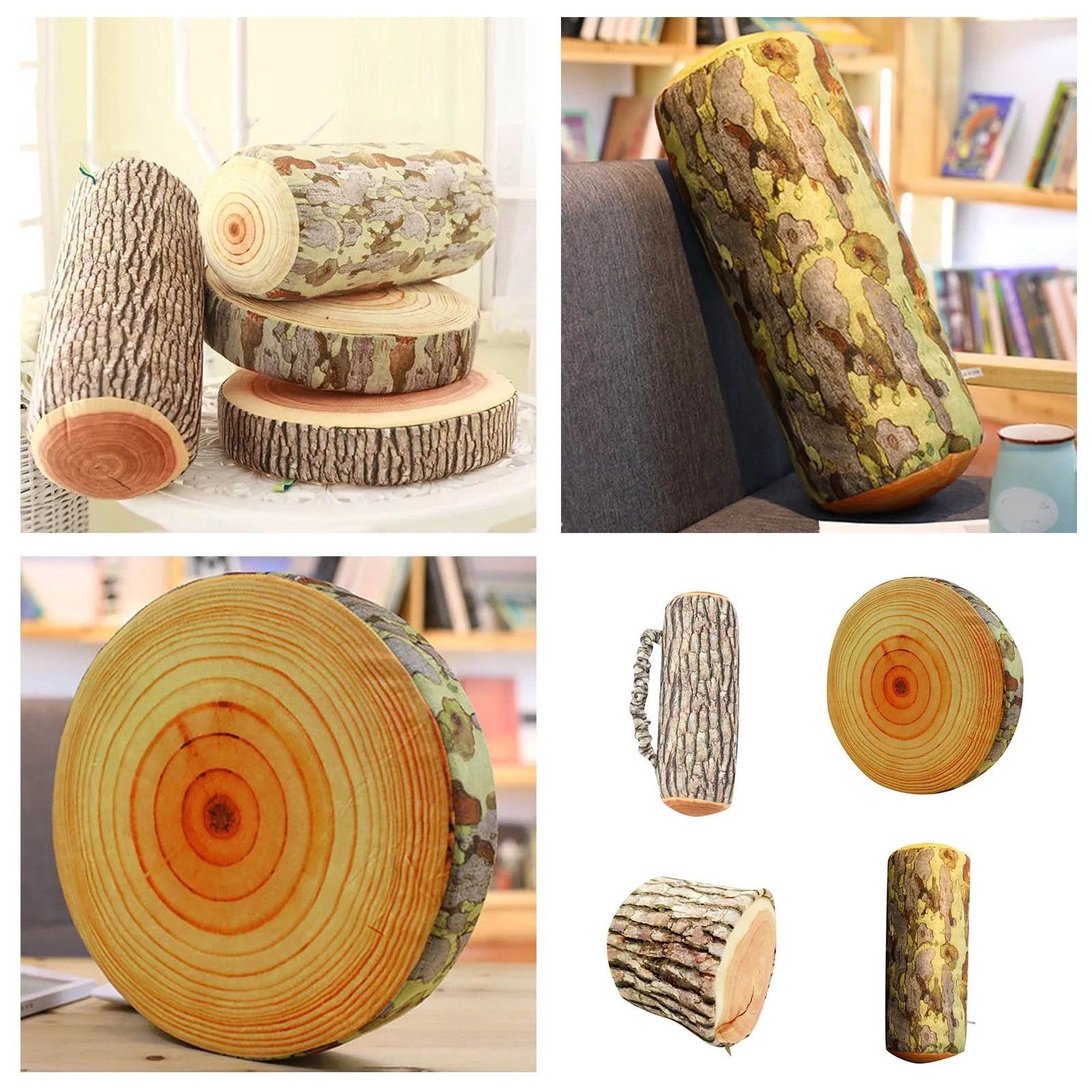 Tree Branch Pillow Long Cylindrical Stump Creative High Simulation Cushion Home Decoration Pillow Cushion Cardboard Box